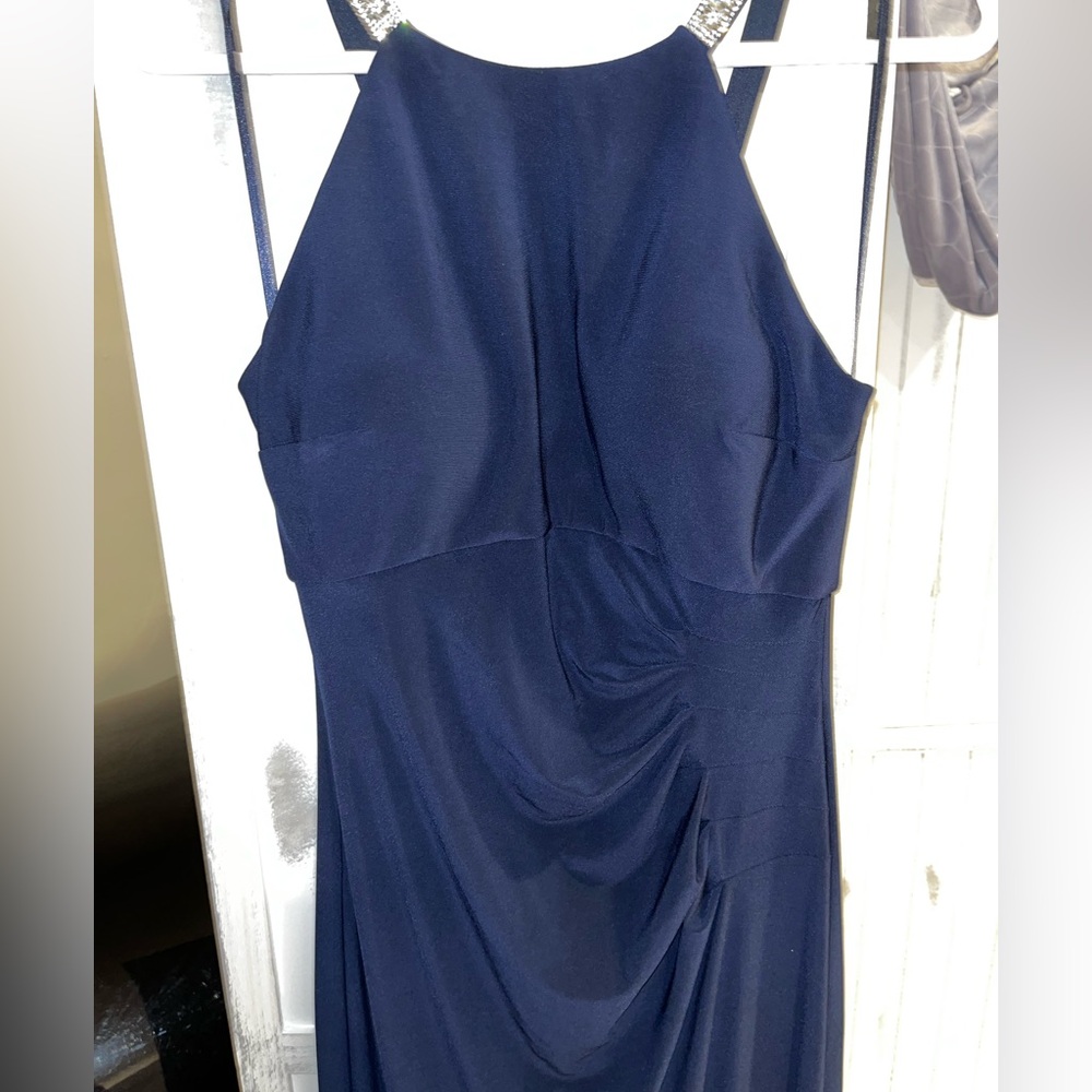 Rhinestones HIGH NECK SIDE RUCHED GOWN size 8 nwot - Picture 10 of 14